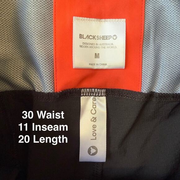 Black Sheep Cycling Shorts Medium Black Relaxed Lightweight Sportswear - Picture 4 of 7